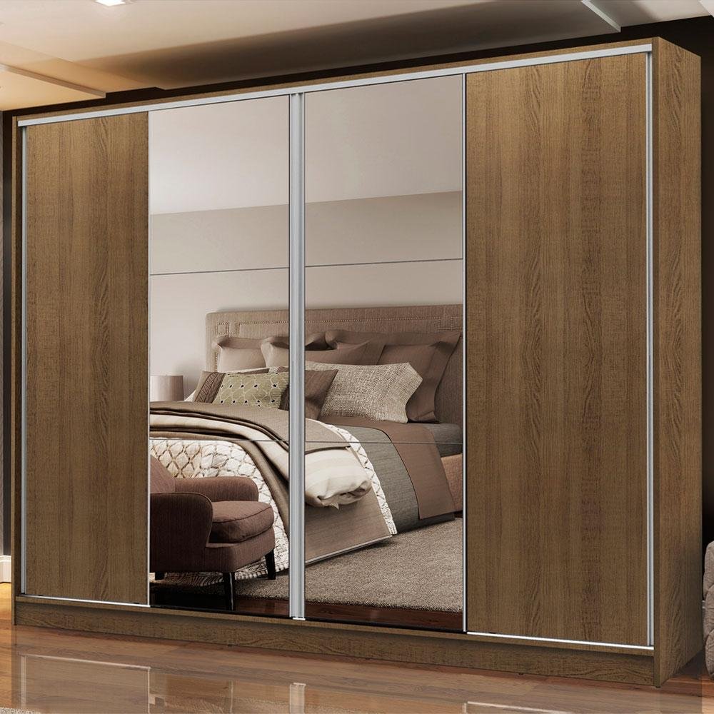 Guarda Roupa Casal Madesa Apolo 4 Portas de Correr