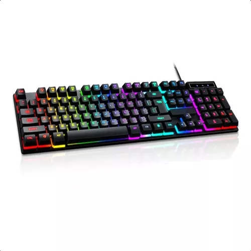 Teclado Gamer Semi Mecânico LED RGB Abnt2 USB PC PS4 Xbox