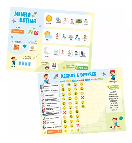 Kit Quadros Educativos Infantil-rotina + Quadro De Incentivo