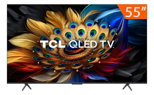 Smart TV TCL 55'' QLED UHD 4K Google TV Dolby Vision Atmos Chumbo 55C655