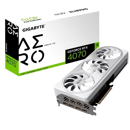 Placa de Vídeo Gigabyte GeForce RTX 4070 AERO OC 12GB GDDR6X 192 bits - GV-N4070AERO OC-12GD