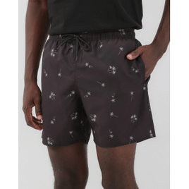 Short Água Masculino com Elástico Coqueiros Preto