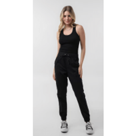 Calça sarja feminina jogger bolsos cargo - Preto | Pool Jeans