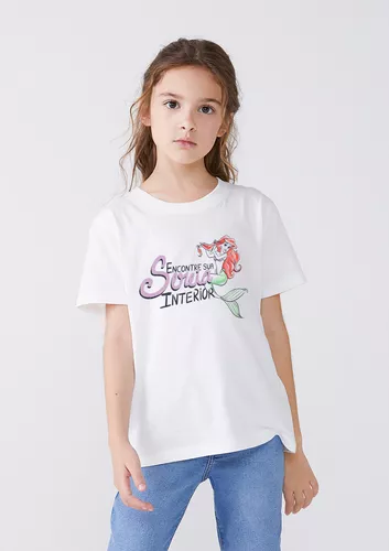 Camiseta Infantil Bege Sereia Hering Kids