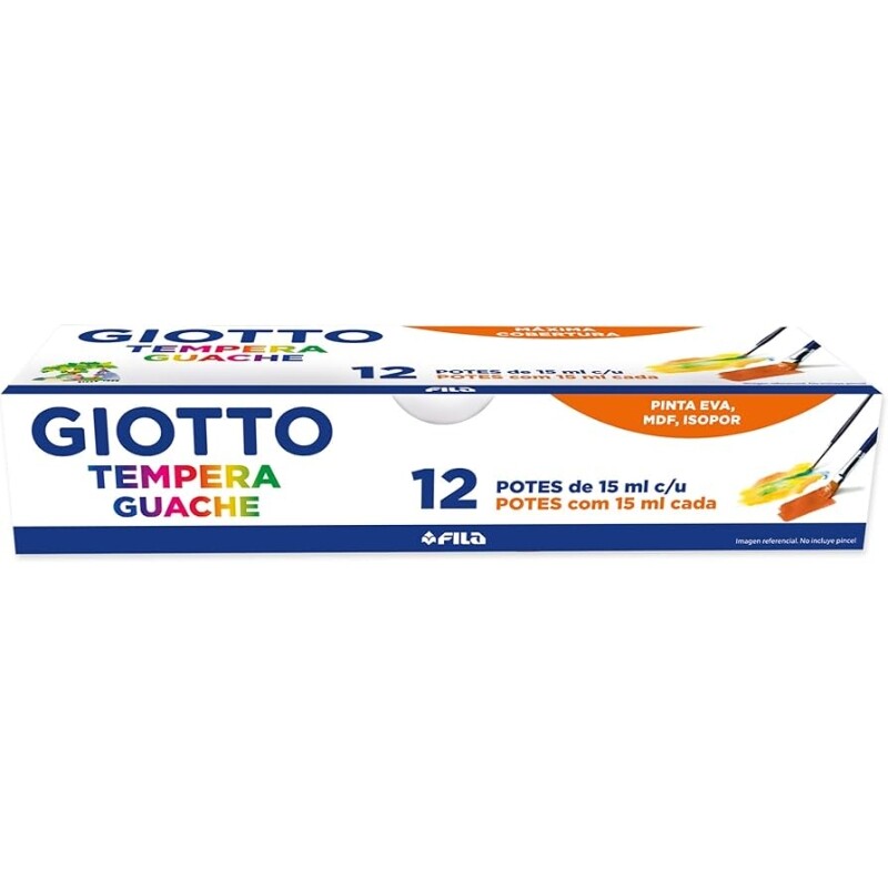 GIOTTO Tempera Guache Tinta Guache em Pote de 15ml 12 Cores