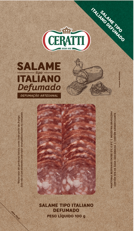 Salame Defumado Tipo Italiano Fatiado Ceratti Cartela 100g