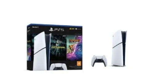 Console PlayStation 5 Slim, Edição Digital, Branco + 2 Jogos - 1000038914