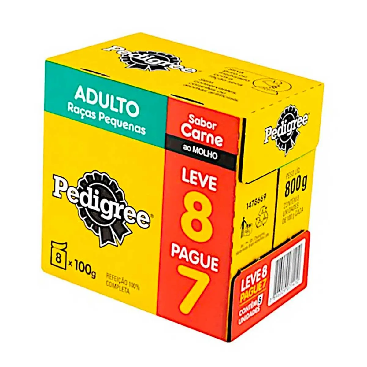 (Levando 8 R$84,24) Display com 8 saches para Cães Adultos Raça Pequena Pedigree Carne ao Molho