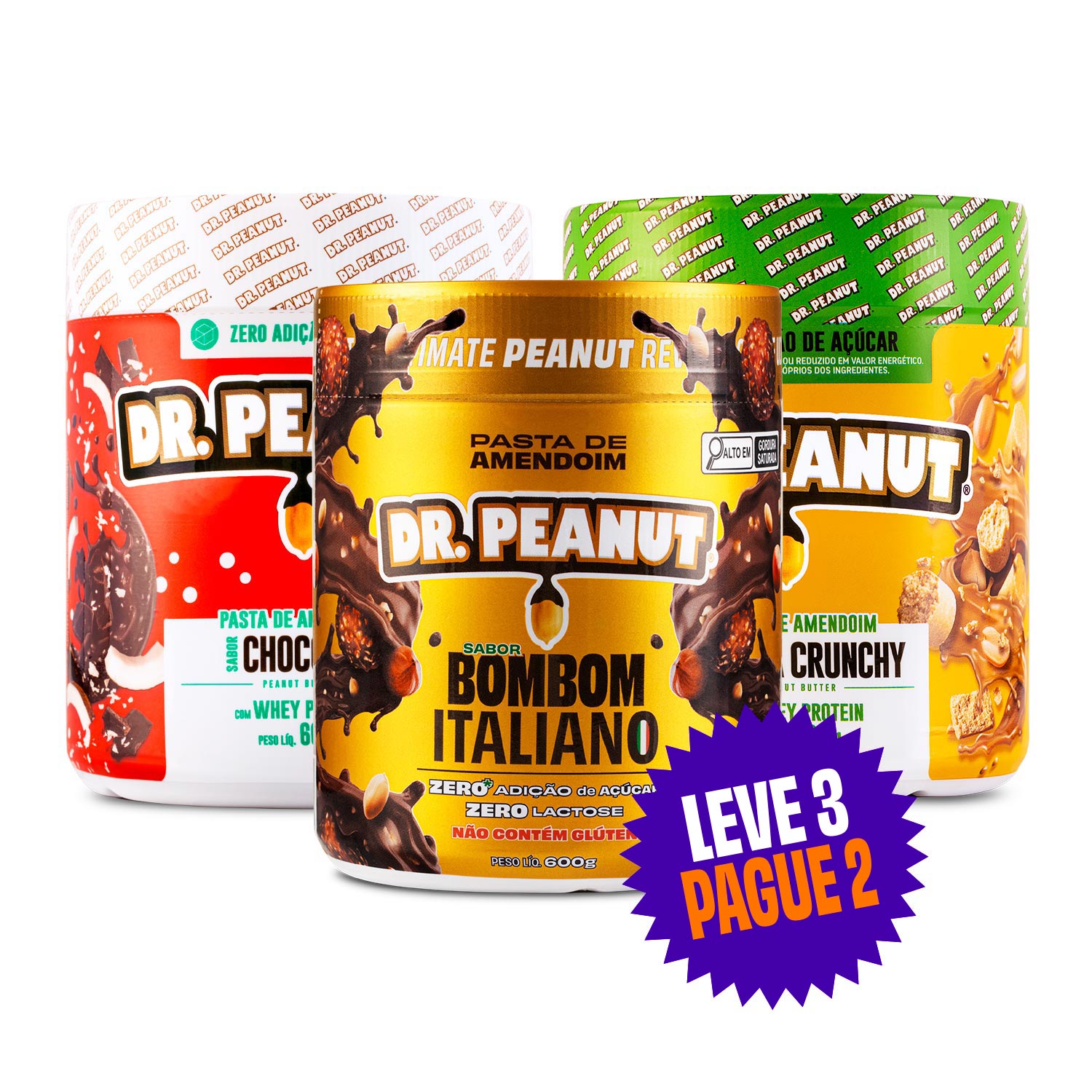 Combo especial Brandlovrs leve 3, pague 2 - Bombom Italiano 600g + Chococo 600g + Paçoca 600g