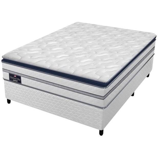 Cama Box Casal (Box + Colchão) Gazin de Mola - 59cm de Altura Diamond Blue