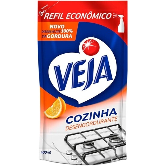 10 Unidades Desengordurante Veja Cozinha Laranja - 400ml