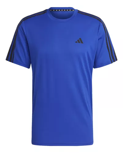 Camiseta Adidas Essentials 3 Listras azul