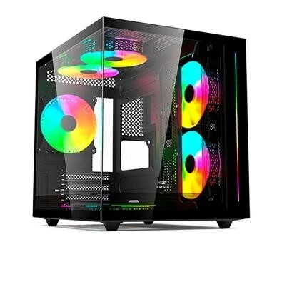 Gabinete Gamer C3Tech Gaming Aquarius MT-G810BK Mini Tower Micro ATX Lateral em Vidro Temperado Preto - MT-G810BK