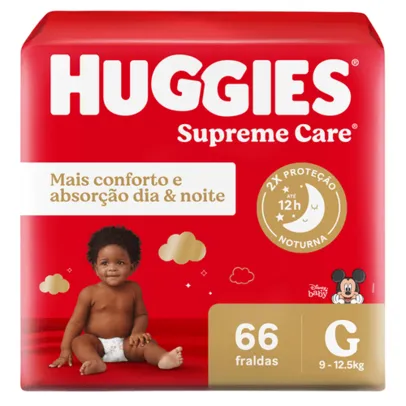 Fralda Huggies Supreme Care Hiper G 66 Unidades