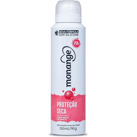 4 unidades Monange Desodorante Aerossol Antitranspirante Feminino Proteção Seca 150Ml