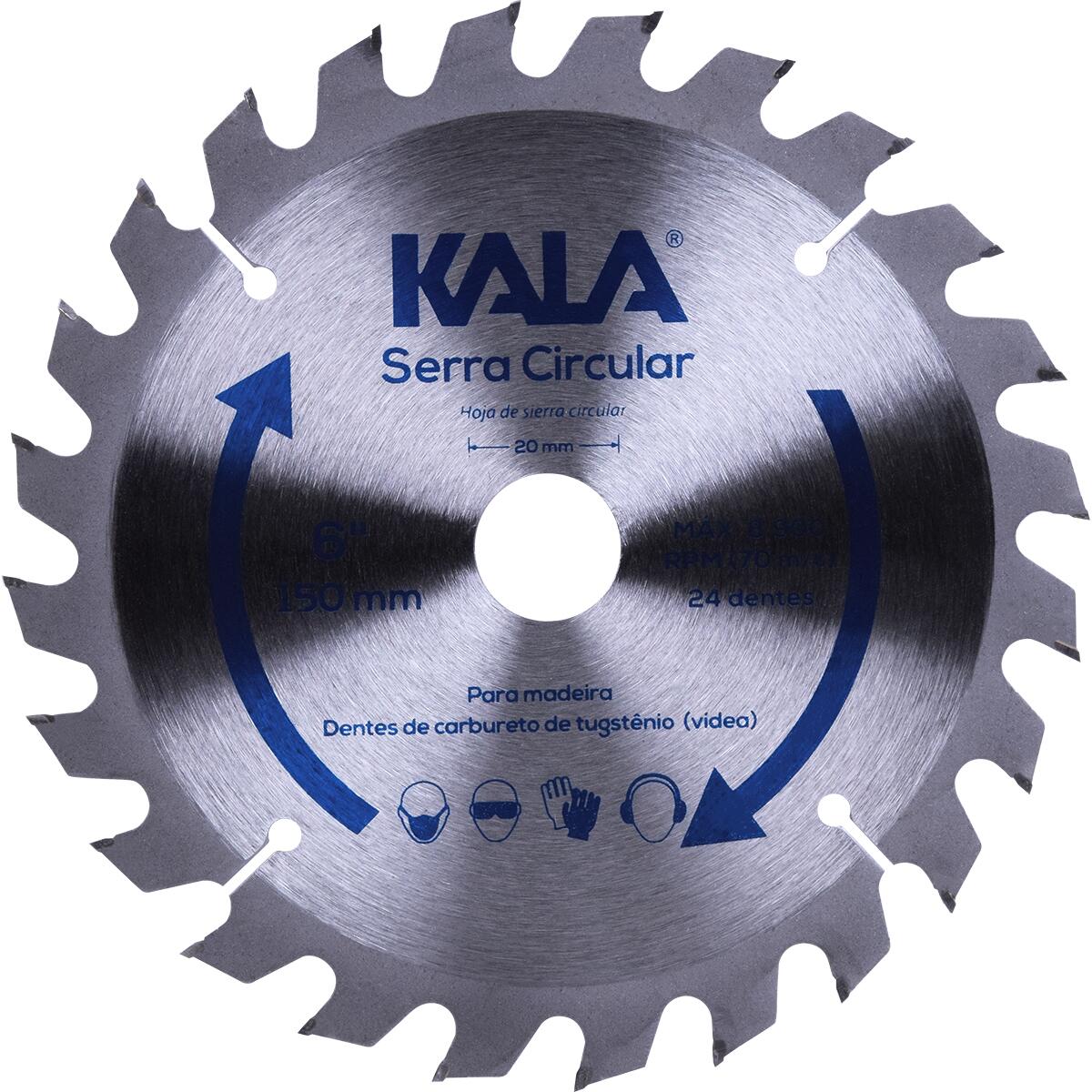 Disco Serra Circular 6" Para Madeira 24 Dentes 8900Rpm Kala