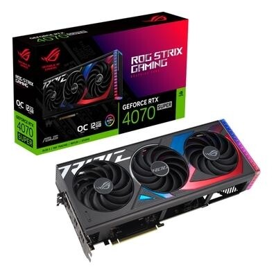 Placa de Vídeo ASUS ROG Strix NVIDIA GeForce RTX 4070 SUPER 12GB GDDR6X Edition OC 12GB GDDR6X ARGB DLSS Ray Trancing - 90YV0KD0-M0NA00