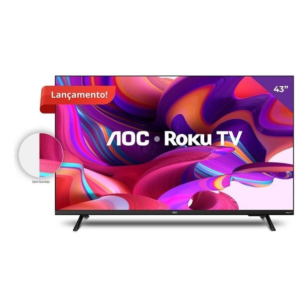 Smart TV LED 43" Full HD AOC Roku TV Wifi Conversor Digital USB HDMI - 43S5135/78G