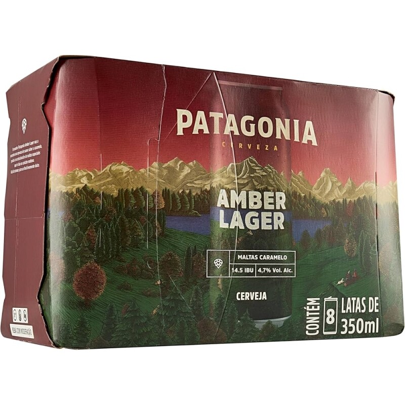 Pack de Patagonia Amber Lager Nacional Sleek 8 Unidades