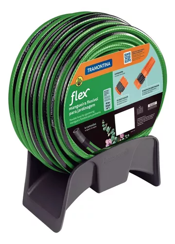 Mangueira Jardim Tramontina Pvc 4 Camadas 20m C Kit Esguicho Cor Verde/Preto