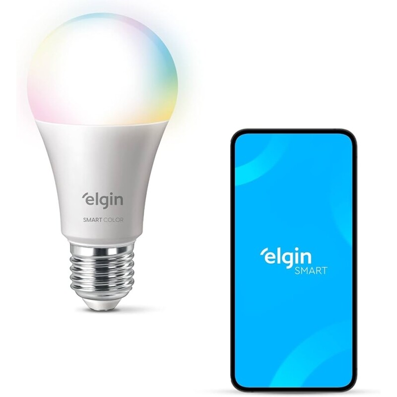 Smart Lâmpada LED Colors 10w Wi-Fi compatível com Alexa - Elgin 48BLEDWIFI00