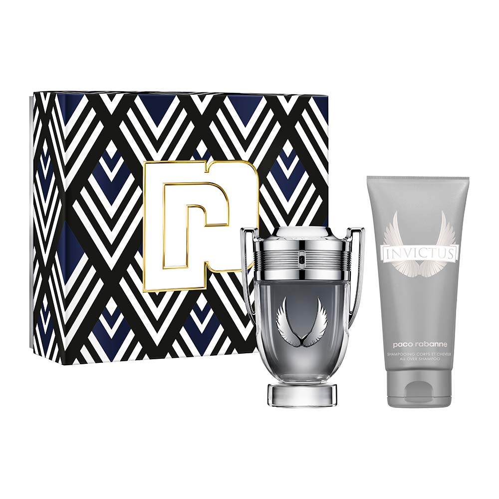Invictus Platinum Paco Rabanne Coffret Kit - Perfume Masculino EDP + Shower Gel
