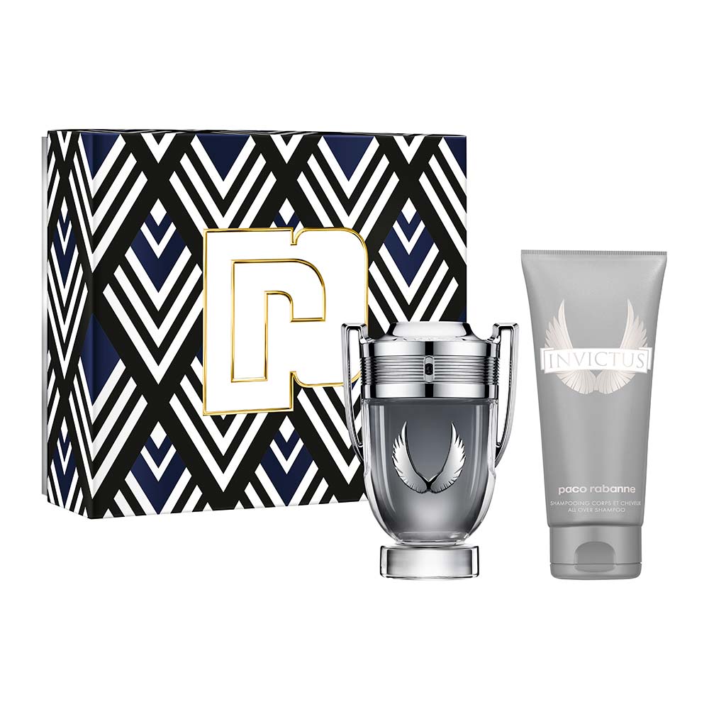 Kit Invictus Platinum Rabanne Coffret - Perfume Masculino EDP + Shower Gel