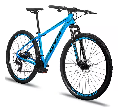 Bicicleta mtb GTS Feel GLX aro 29 21" 24v freios de disco mecânico - Azul