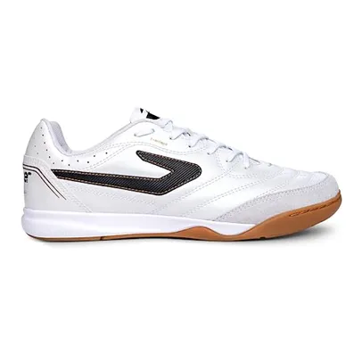 Chuteira Topper Maestro TD IV Futsal, Masculino, Branco/Preto/Dourado, 43