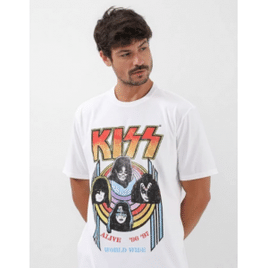 Camiseta Masculina Estampa Clássica Branca | Kiss