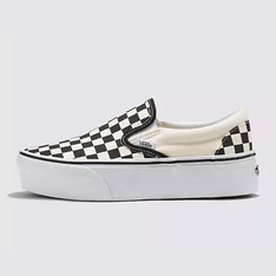 Tênis Slip-On Plataforma Checkerboard Black White