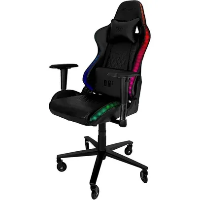 Cadeira Gamer Draxen DN1, até 150 kg, RGB, Rodas de Silicone, Encosto Regulável, Almofadas para apoio, Preto