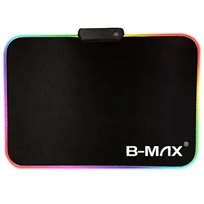 Mousepad Gamer Gaming RGB Led 7 Cores 14 modos Iluminação 25 X 35cm Liso Usb Profissional Speed Antiderrapante anti respingo Costurado Cabo 1,8m