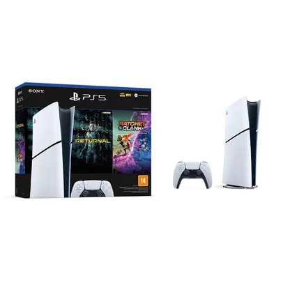 Console PlayStation 5 Slim, SSD 1TB, Edição Digital, Branco + 2 Jogos