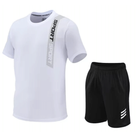 Conjunto de 2 Peças Kit Esportivo Masculino Camiseta e Shorts
