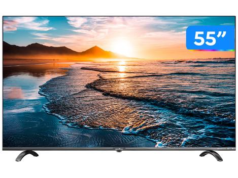 Smart TV UHD D-LED 55” Britânia Wi-Fi 4 HDMI 2 USB - BTV55Q20N5SBL