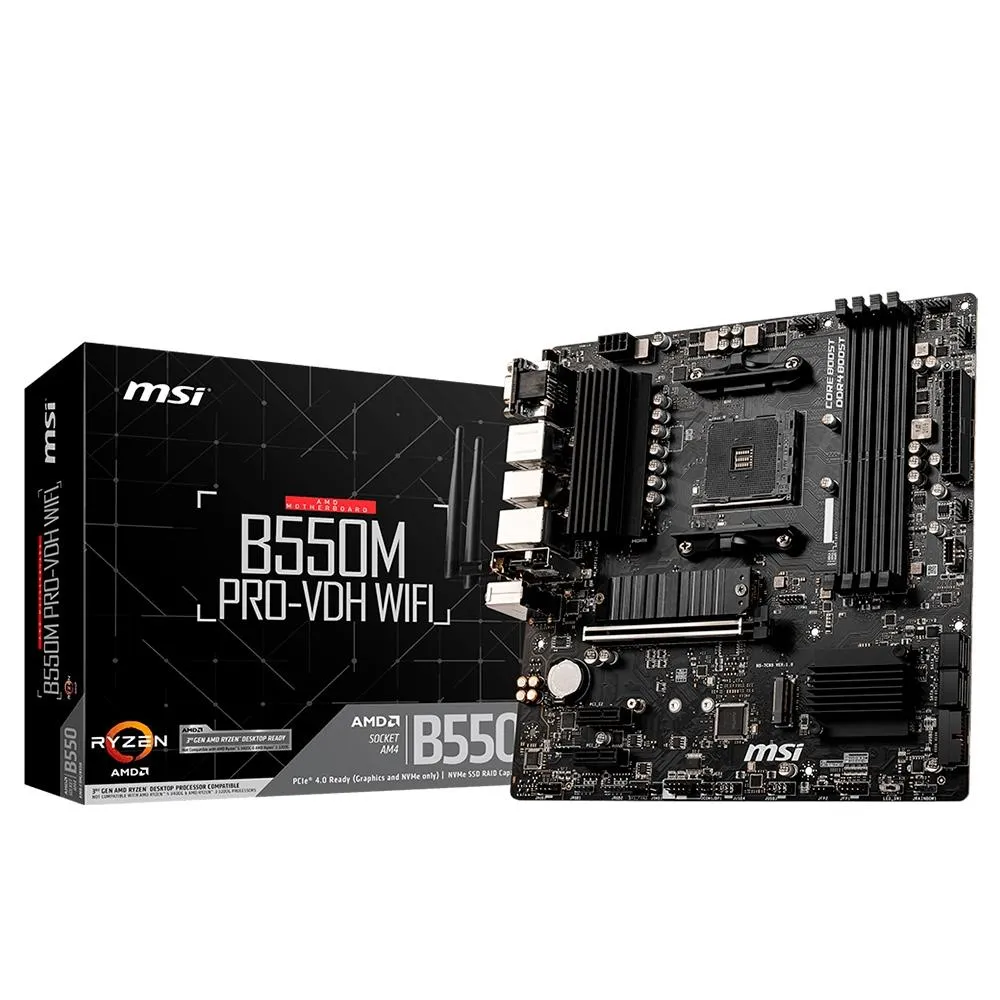 Placa-Mãe MSI B550M Pro-VDH WiFi, AMD AM4, mATX