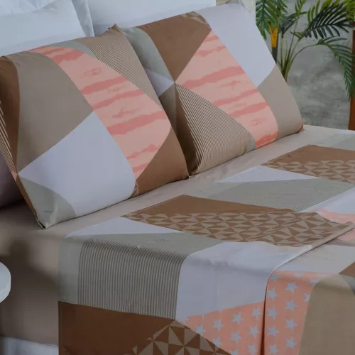 Lençol Casal Queen Cama Box 4 Peças Sortidos 400 Fios