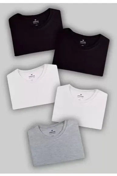 [Cliente Ouro] Kit Com 5 Camisetas Masculinas Básicas Slim Hering