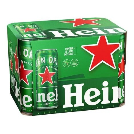 2 Packs Cerveja Heineken Lata 350ml - 12 Unidades Cada