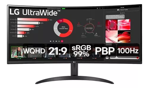 Monitor LG Ultrawide Curvo Tela Va 34'' Wqhd Hdr10 34wr50qc-b