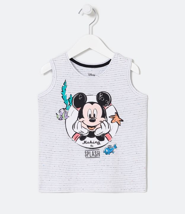 Regata Infantil com Estampa do Mickey - Tam 1 a 5 anos Branco