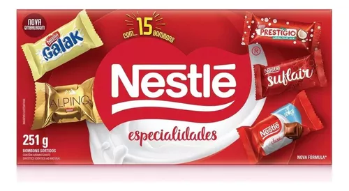 (Levando 9 R$48,55) Nestlé caixa de bombons especialidades 251g