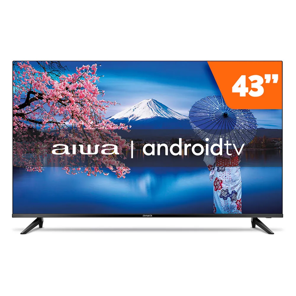 Smart TV 43” Android HD Borda Ultrafina Dolby Áudio HDR10 - AWSTV43BL02A - Aiwa