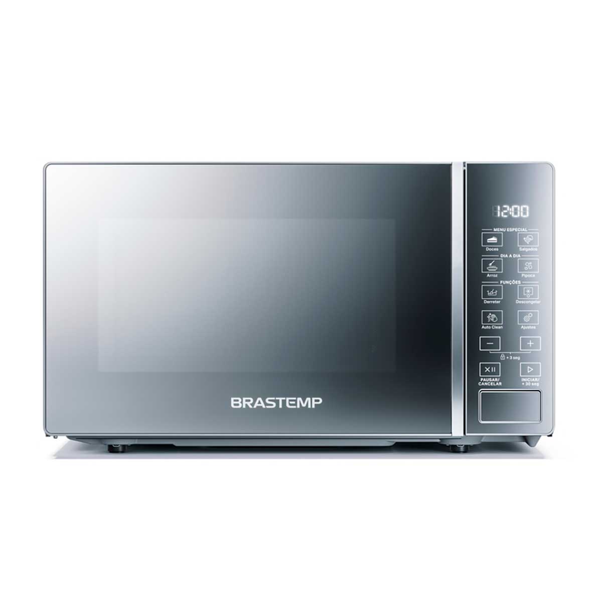 (Com Cashback Brastemp) Micro-ondas Brastemp 20 Litros cor Inox Espelhado com Funções Pré-preparo BMS20AR 220V