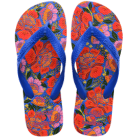 Chinelo Havaianas Farm Floralinda Azul