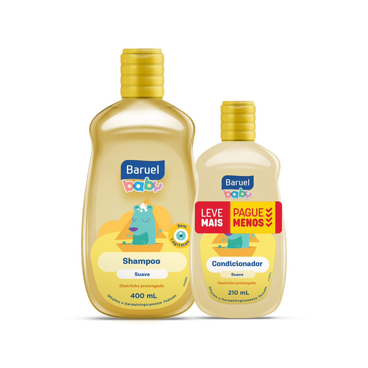 Kit Shampoo 400ml + Condicionador 210ml Suave Baruel Baby Oferta Especial