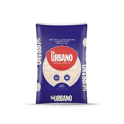 [Prime/Leve 10 = R$37,37] Urbano, Arroz Branco Tio Urbano, Tipo 1-1kg