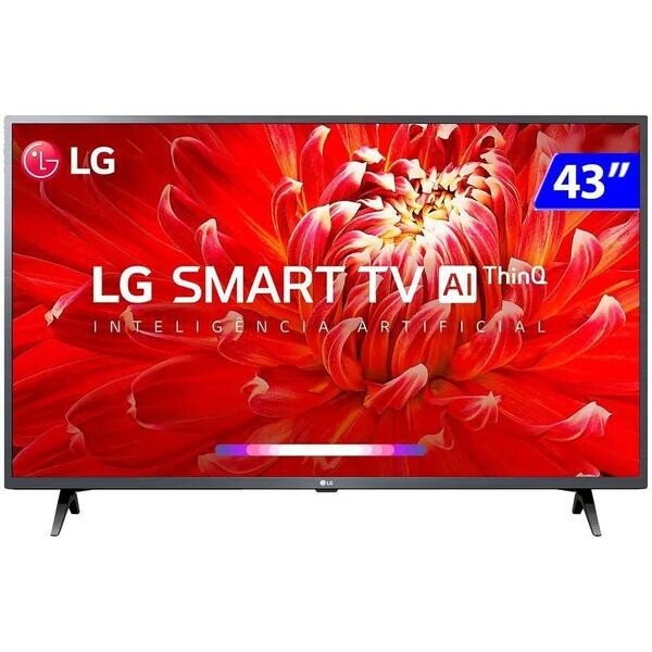 Smart TV LG 43" Full HD Wifi Bluetooth HDR Thinqai Compatível com Inteligência Artificial - 43LM6370PSB