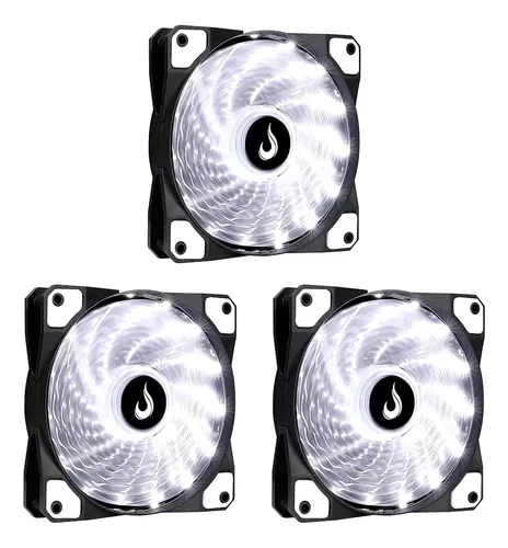 Kit 3 Cooler Fan Gamer Rise Mode, Wind, 120mm - Led Branco